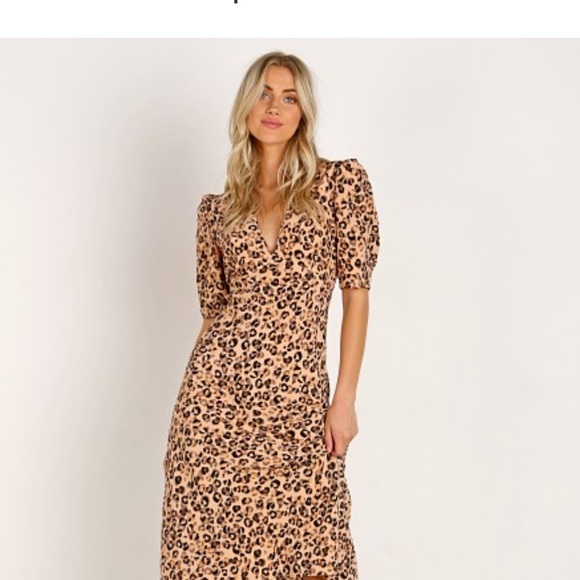 ASTR the Label Cutout Dress Leopard Print - Picture 2 of 5